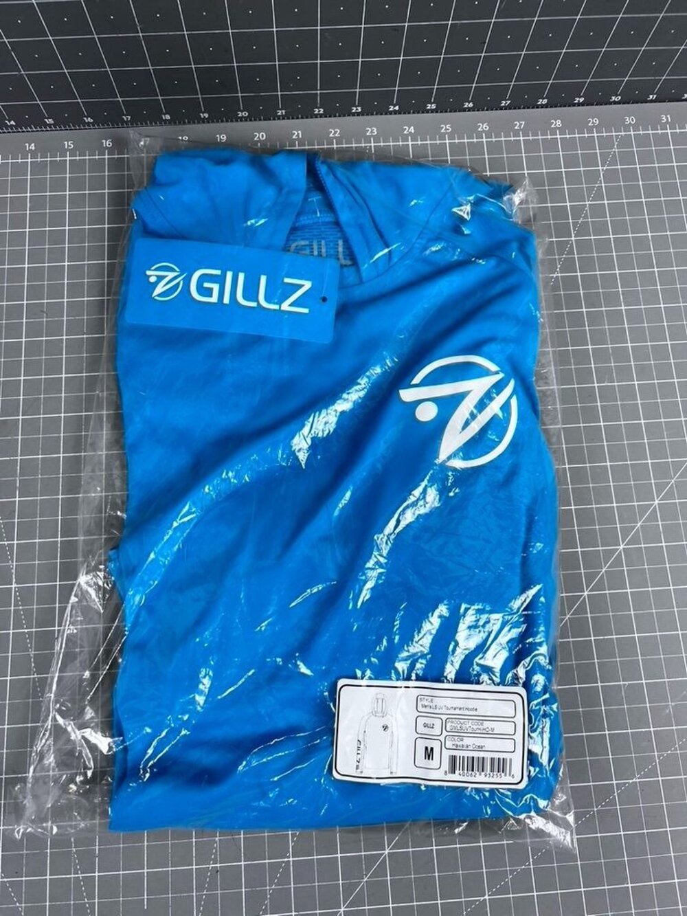Gillz Men's UV Tournament Hoodie Hawaiian Ocean Blue SZ. M Fishing NEW~~~~
